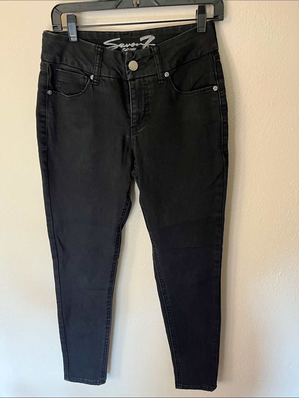 Seven7 Women's Black High-Waist Skinny Jeans